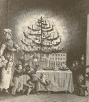 1836 sketch of a Christmas tree in America