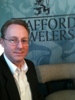 Deer In Headlines author and Living Dayton business contributor, Gery L. Deer in the "Stafford Jewelers Diamond Room" at WDTN.