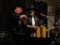 Gery Deer (left) and Jim Karns entertain with "Comagic," comedy magic routines during the Brothers show.