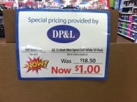 DP&L has a vested interest in getting these bulbs out to the public. It's unclear where that interest lies, but here is the proof - a Walmart display in Xenia, Ohio offers huge discounts. 