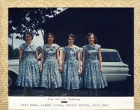 "The Sutton Sisters" singing family, Lois Deer (far right) and her sisters, (from left) Ruth Rowe, Isabel Jones, and Regina Marshall, ca. 1958