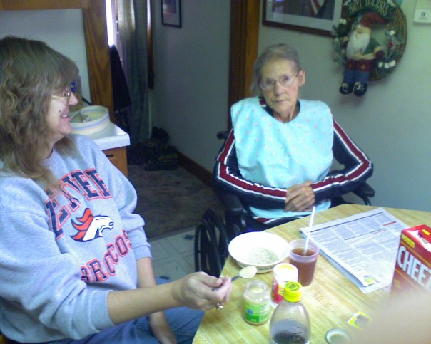 Lois Deer (right), mother of the author, passed away in 2011 after two years of full-time care by her family.